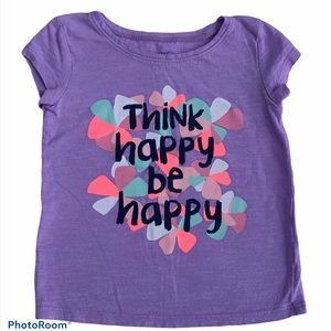 Think happy, be happy girls shirt, size 2T.
